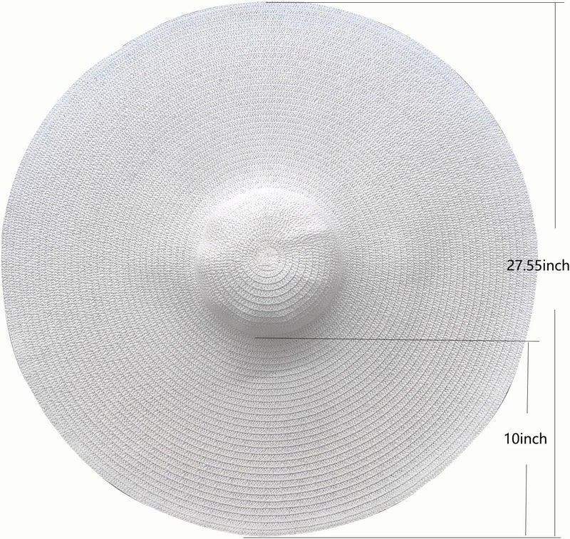 Tinkeep Oversized Beach Straw Hats for Women Extra Large Wide Brim Beach Hat Foldable Roll up Floppy Sun Hat - Image 2